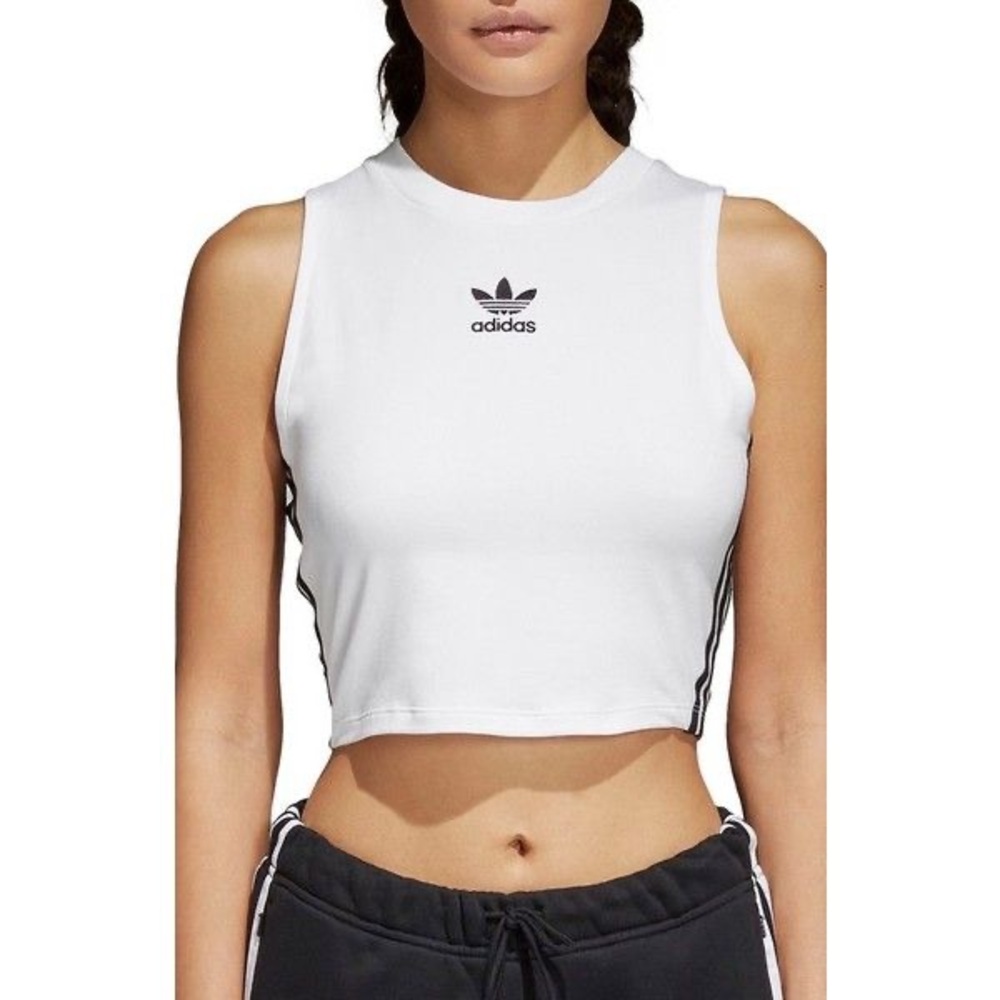 🖤 🤍🖤 ADIDAS white crop top Large